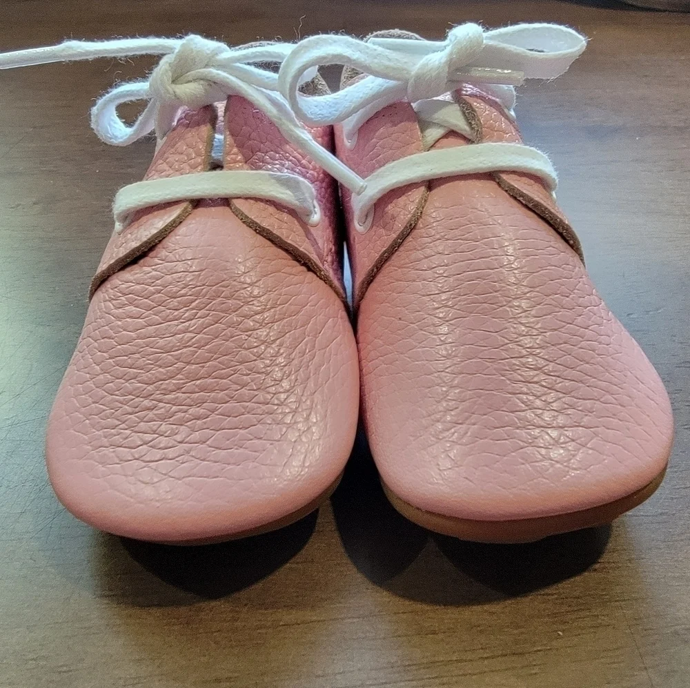Ella Bonna Pink Baby Shoes Leather Rubber Soles Moccasins Loafers Girl Size 5.5
